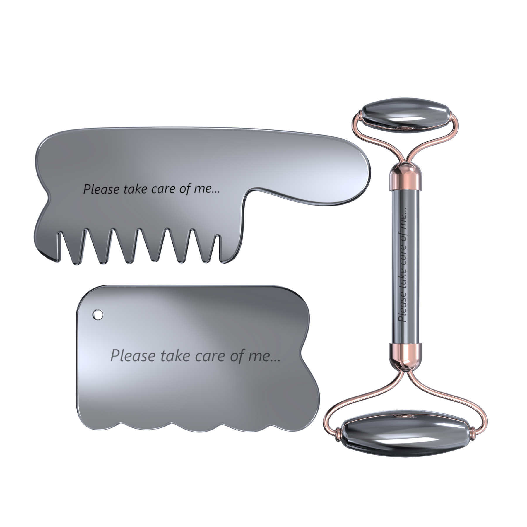 MASSAGE COMB+GUA SHA+3-IN-1 FACIAL ROLLER